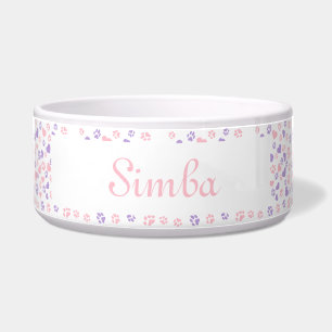 Écuelle Empreinte de patte et Motif de coeur pour animal d