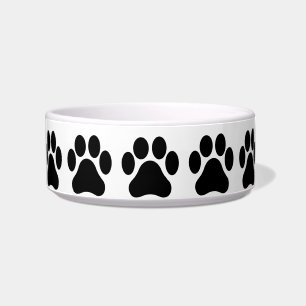 Écuelle Empreinte de patte noir et blanc Motif pour animau