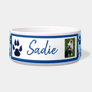 Écuelle Empreinte de patte. Nom du chien et photo Custom