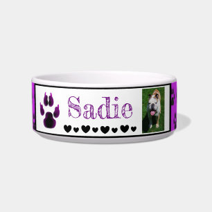 Écuelle Empreinte de patte. Nom du chien et photo Custom