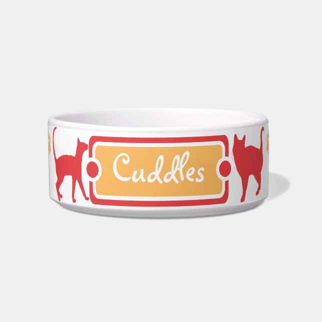 Écuelle Empreinte de patte rouge et orange Kitty Cat Pet B (Devant)