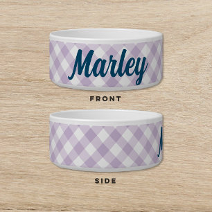 Écuelle en vichy Boeuf de chat de chien bleu pourpre