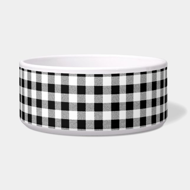 Écuelle en vichy vérifier le motif noir et blanc (Devant)