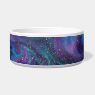 Écuelle Encre cosmique   Turquoise bleu violet Galaxie Neb