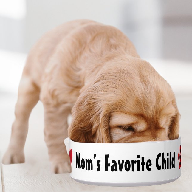 Écuelle Enfant favori de maman, Coeur rouge & Paw, drôle d (Créateur téléchargé)