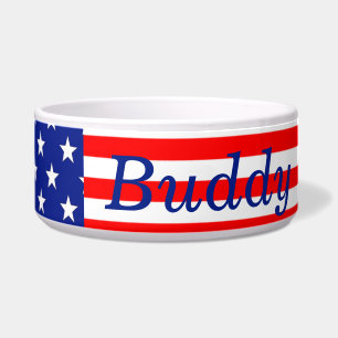 Écuelle Étoiles et rayures modifiables Chien Bowl