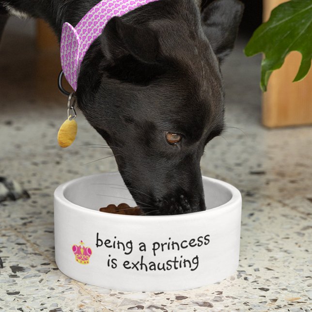 Écuelle Être une princesse est épuisant chien drôle Humour (Créateur téléchargé)