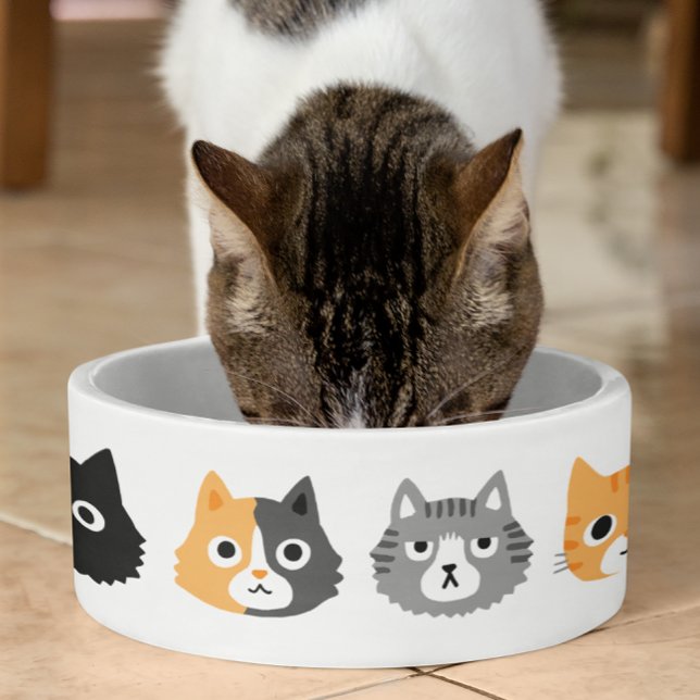 Écuelle Faces de chat | Dessins Fun Kitty Cat (Créateur téléchargé)