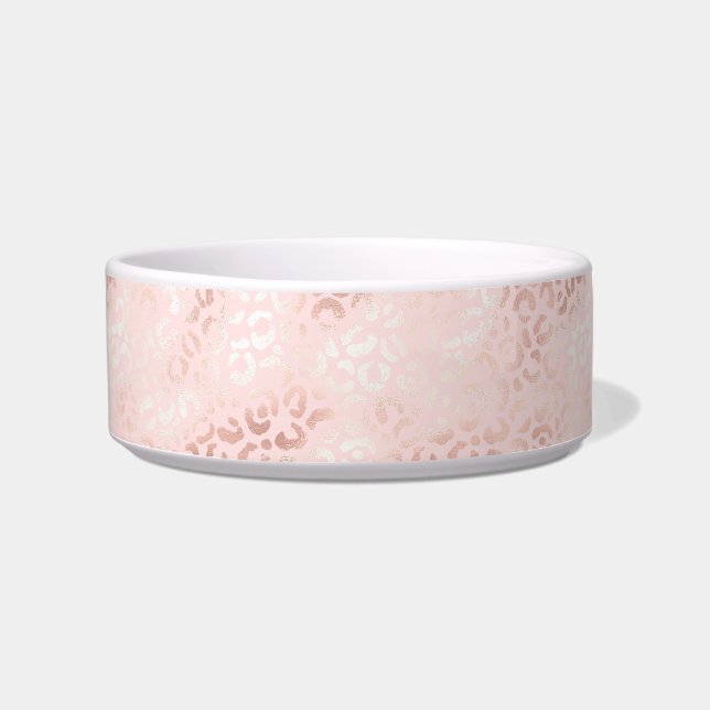 Écuelle Fille Empreinte de léopard en verre rose Ombre (Devant)
