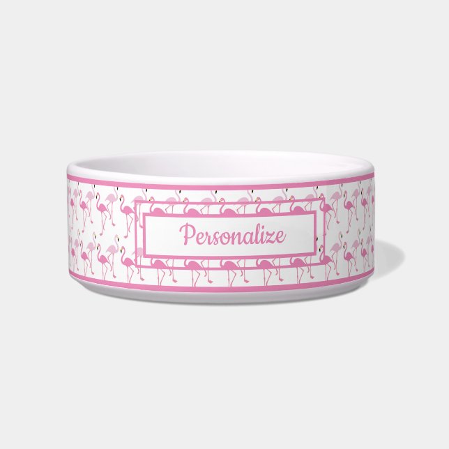 Écuelle Flamingo rose exotique - Motif de chat personnalis (Devant)
