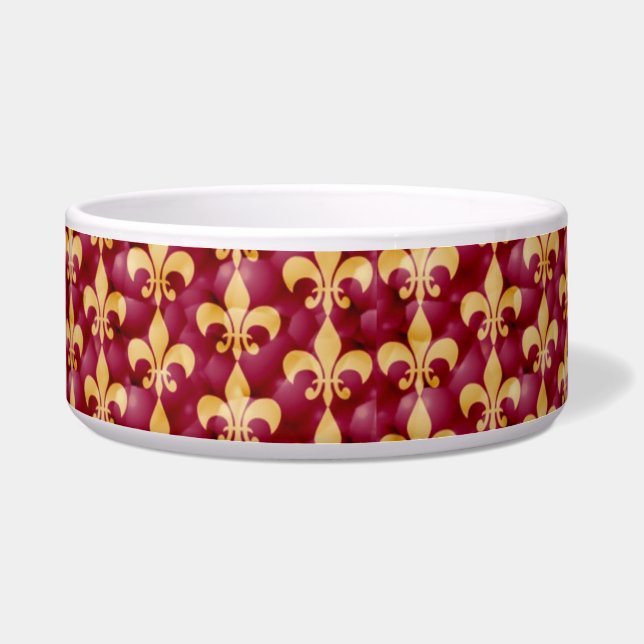 Écuelle Fleur de Lis Pet Bowl (Devant)