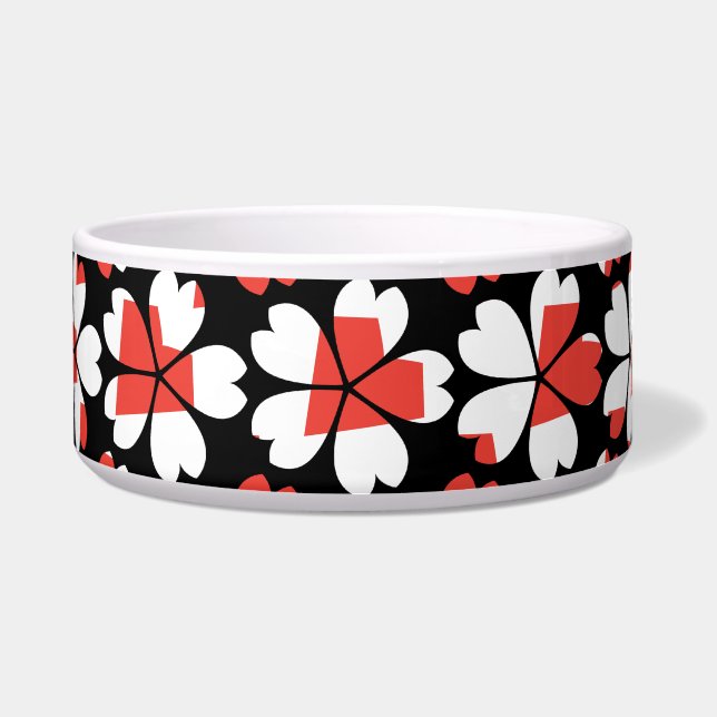 Écuelle Fleurs blanches rouges mignons motif (Devant)