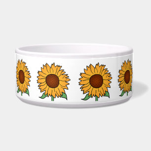 Écuelle Fleurs de dessin animé, tournesol floral d'été