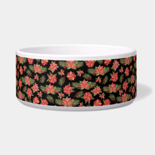 Écuelle Fleurs De Poinsététie Rouge Et Baies Selles