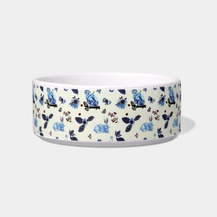 Écuelle Fleurs Monkey lapin Bleu Blanc Vintage