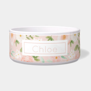 Écuelle Fleurs Roses d'aquarelle en rose et en rose