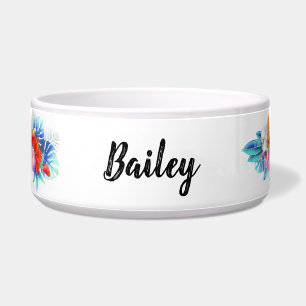 Écuelle Fleurs tropicales exotiques en rose et en aqua