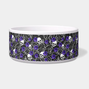 Écuelle Fleurs violettes, crânes et dentelle