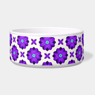 Écuelle Fleurs violettes vibrantes et motifs de feuilles