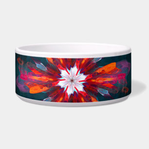 Écuelle Flore Mandala Flowers Orange Red Blue Abstract