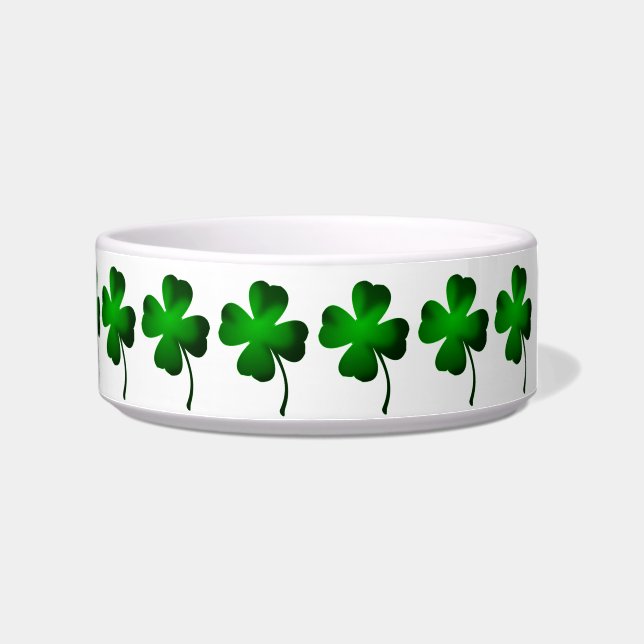 Écuelle Four Leaf Clover Green Pet Plat (Droite)