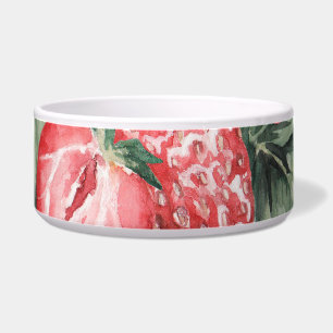 Écuelle Fraises mûres d'été : Aquarelle rose