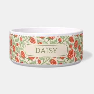 Écuelle Fraises rouges et feuilles verts motif