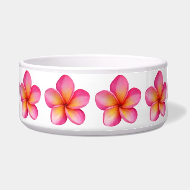 Écuelle Frangipani Grand bol en céramique pour animaux (Devant)