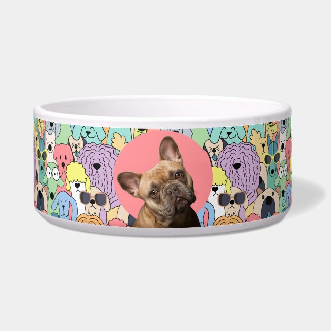 Écuelle French Bulldog Personnalisé Photo & Nom Chien Bowl (Devant)