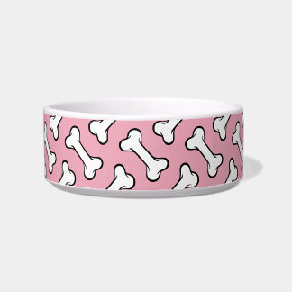 Écuelle Fun Pink and White Bones Motif Ceramic Chig Bowl