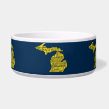 Fun Yellow et Navy Blue State of Michigan villes