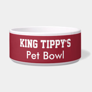 Écuelle Funny King Chien Pet Bowl Rouge Blanc PERSONNALISE