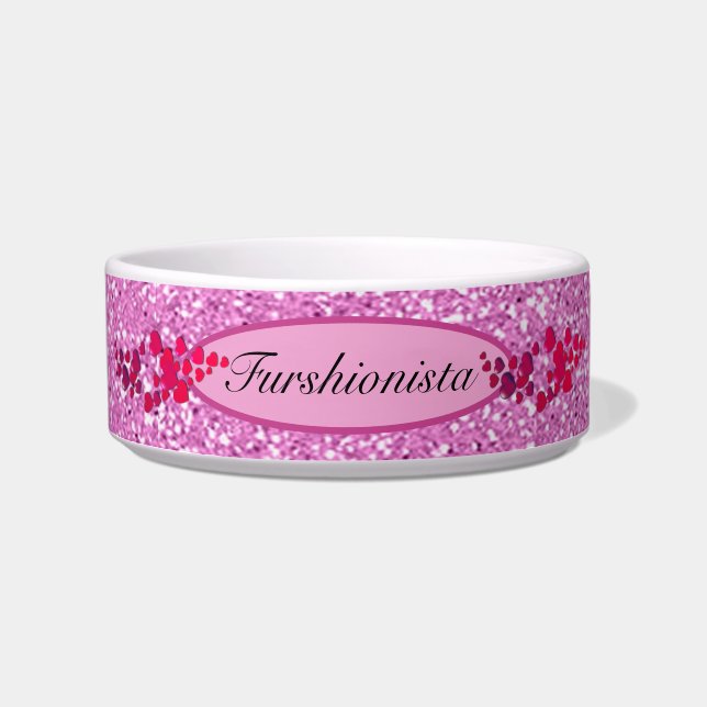 Écuelle Furshionista Faux Pailletés Animal de Compagnie Ro (Devant)