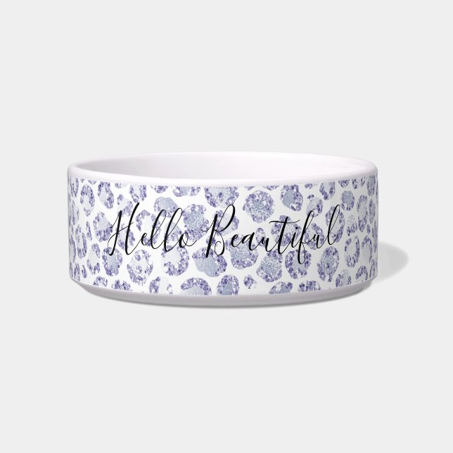 Écuelle Glam Lavender Lilac Purple Empreinte de léopard Pa (Devant)
