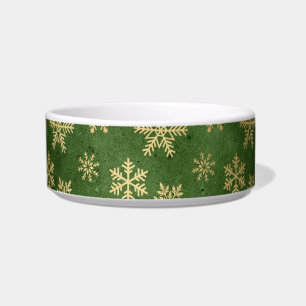 ÉCUELLE GOLD VERT NOËL THÈME PET BOWL