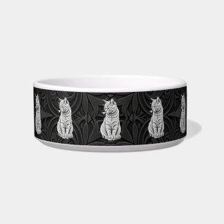 Écuelle Gothic Black 3D Geometric Cat Ceramic Pet Bowl