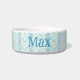 Écuelle Grand Chevron Zag en vert et aquarelle