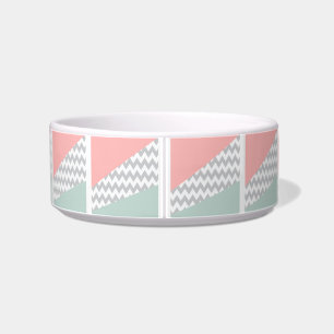Écuelle Gray Chevron Mint et Coral