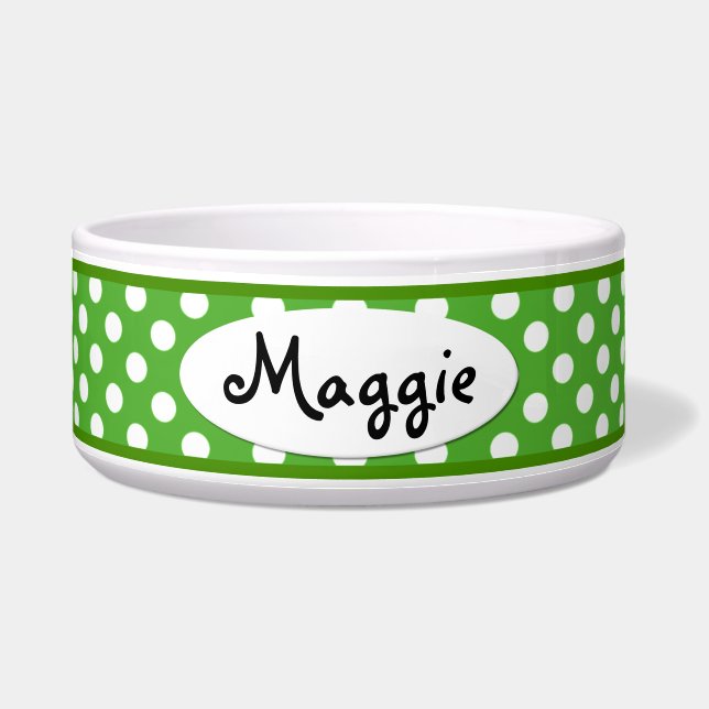 Écuelle Green Polka Dot Personnalisé Ceramic Chig Bowl (Devant)