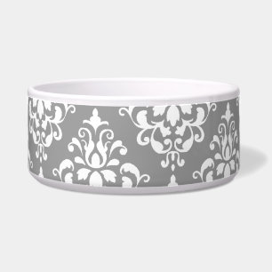 Écuelle Gris Blanc Vintage Damas Modèle 1