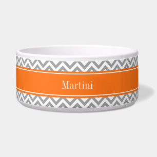 Écuelle Gris foncé Blanc Chevron Citrouille Monogramme LG