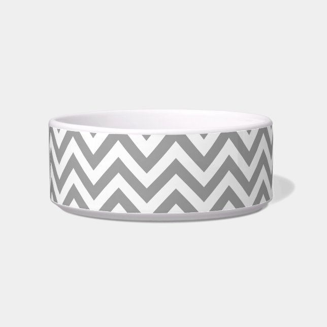 Écuelle Gris foncé Blanc Grand Motif Chevron ZigZag (Droite)