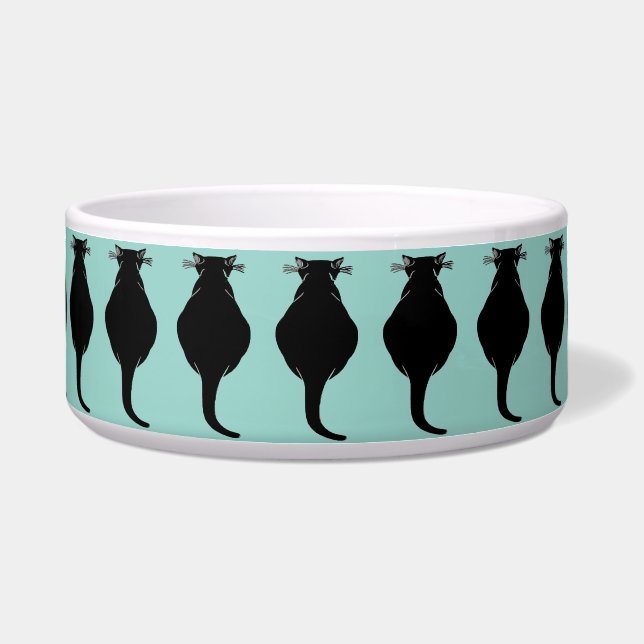 Écuelle Gros chat noir gras (Devant)