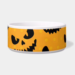 Écuelle Halloween : visages effrayants, style vintage.