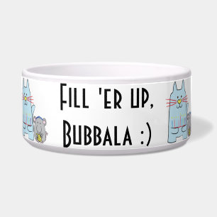Écuelle Hanoukka Chat/Souris Pet Bowl "Remplir, Bubbala"
