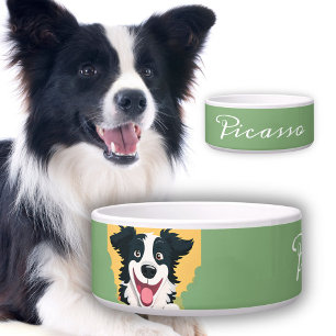 Écuelle Happy Border Collie Dessin Dessin Dessin Nom du ch