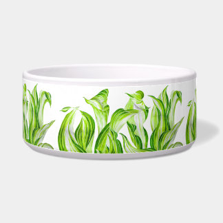 Écuelle 'Hosta avec la mosta' sur un bol de salade en céra