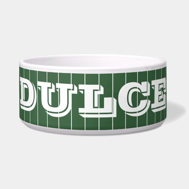 Écuelle Hunter Green White mince Vertical Stried Nom (Devant)
