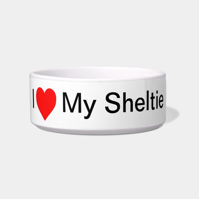 Écuelle I <3 My Sheltie Dog Bowl (Devant)