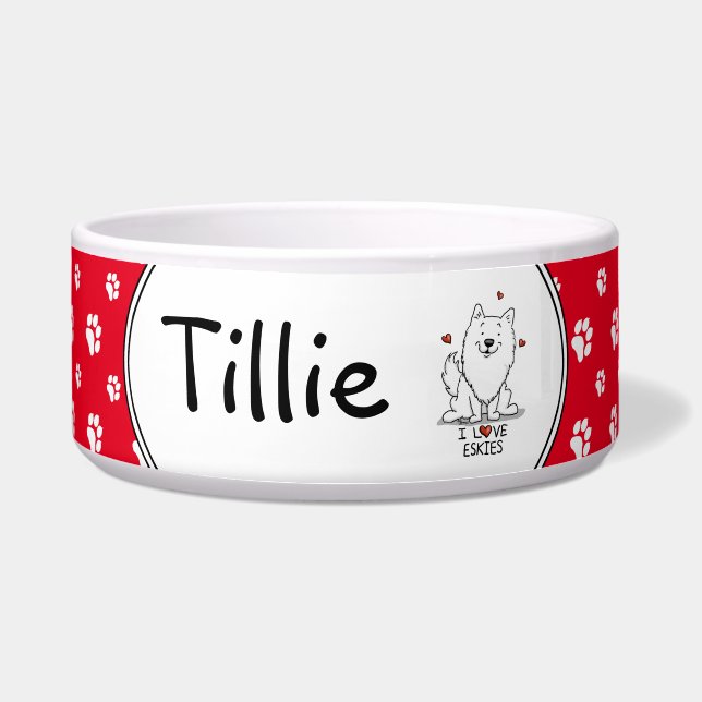 Écuelle I Love Eskies I Love American Eskimo Dogs - mignon (Devant)